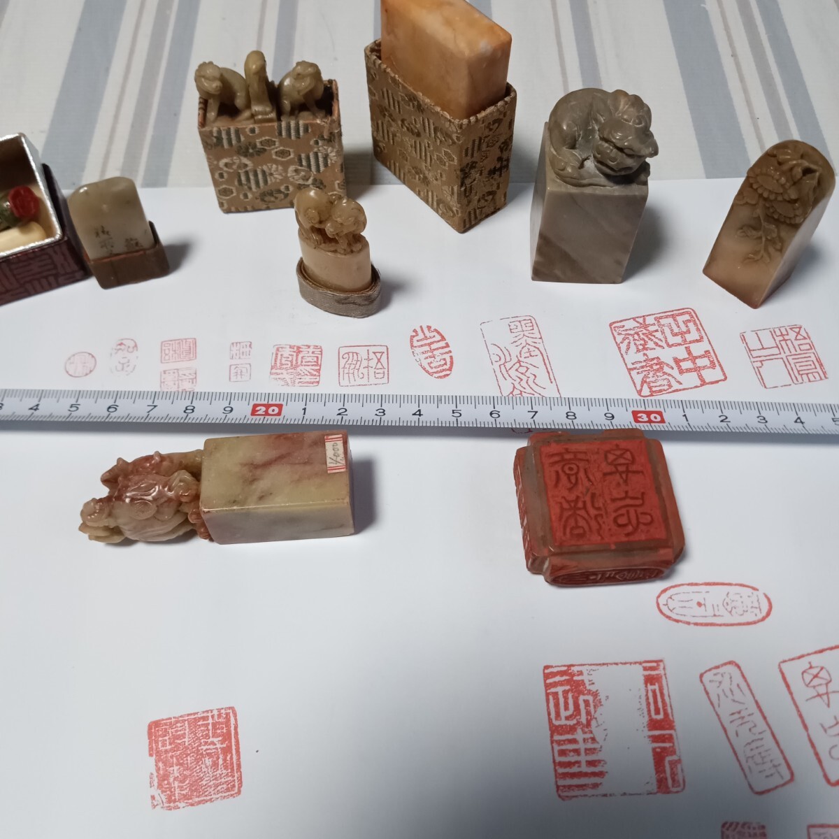 篆刻 印鑑 印刻 印章 珍品 13個 まとめ 印材 彫刻 H-0113 書道