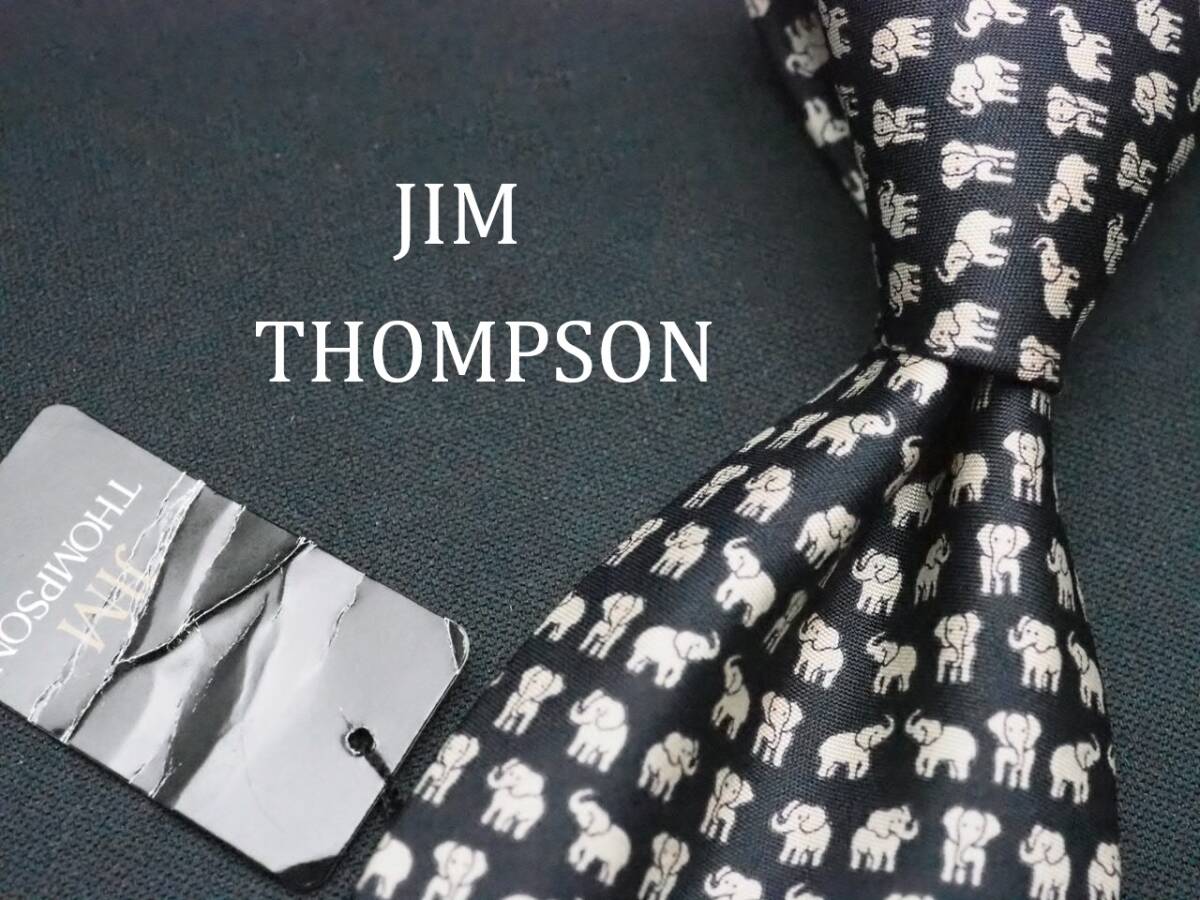 未使用品【JIM THOMPSON ジムトンプソン】 E2336 ブラック SILK ブランド ネクタイ 古著 良品