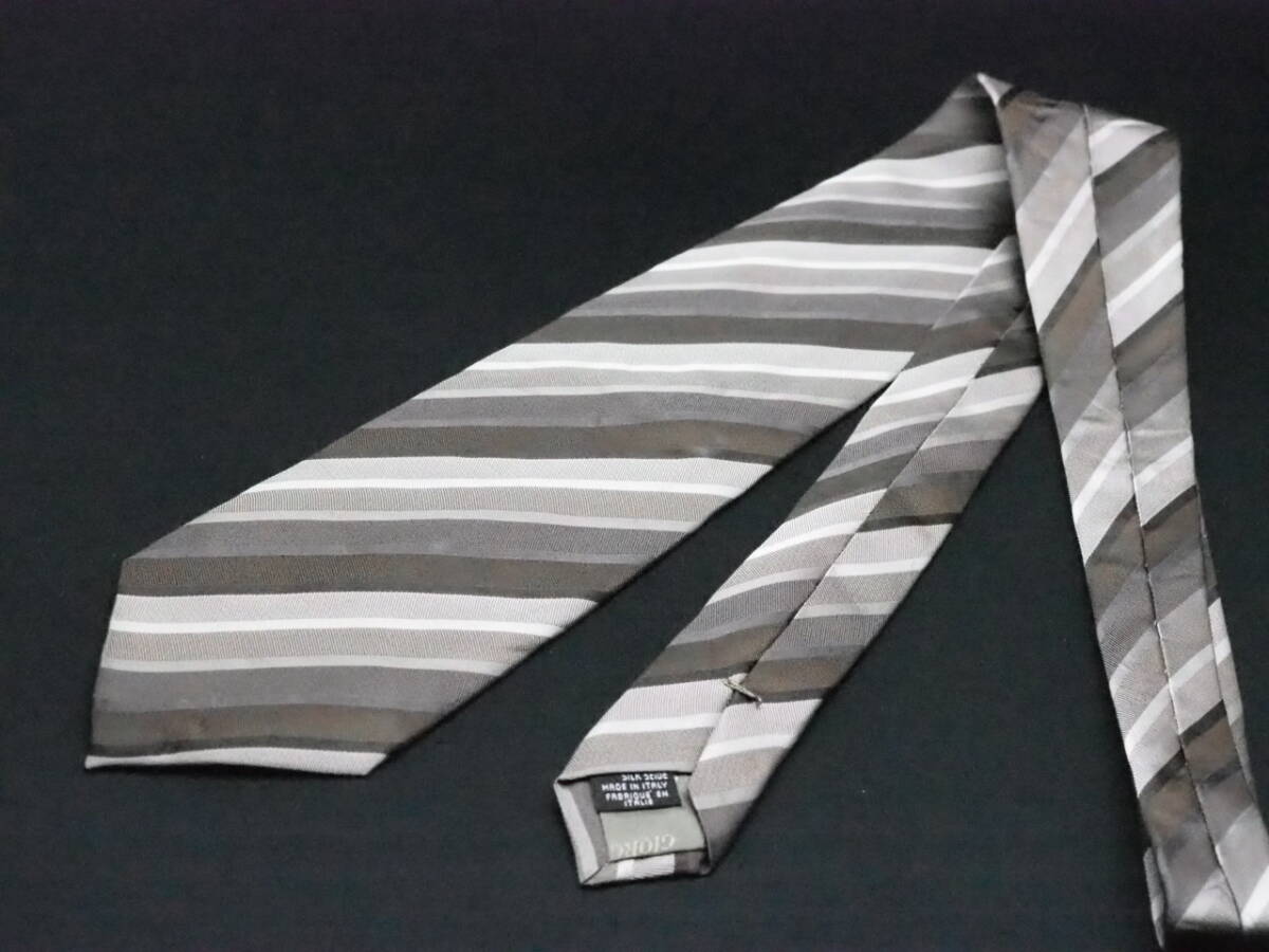 美品【GIORGIO ARMANI ジョルジオアルマーニ】 E2470 ブラウングレー系 SILK ブランド ネクタイ 古著 良品