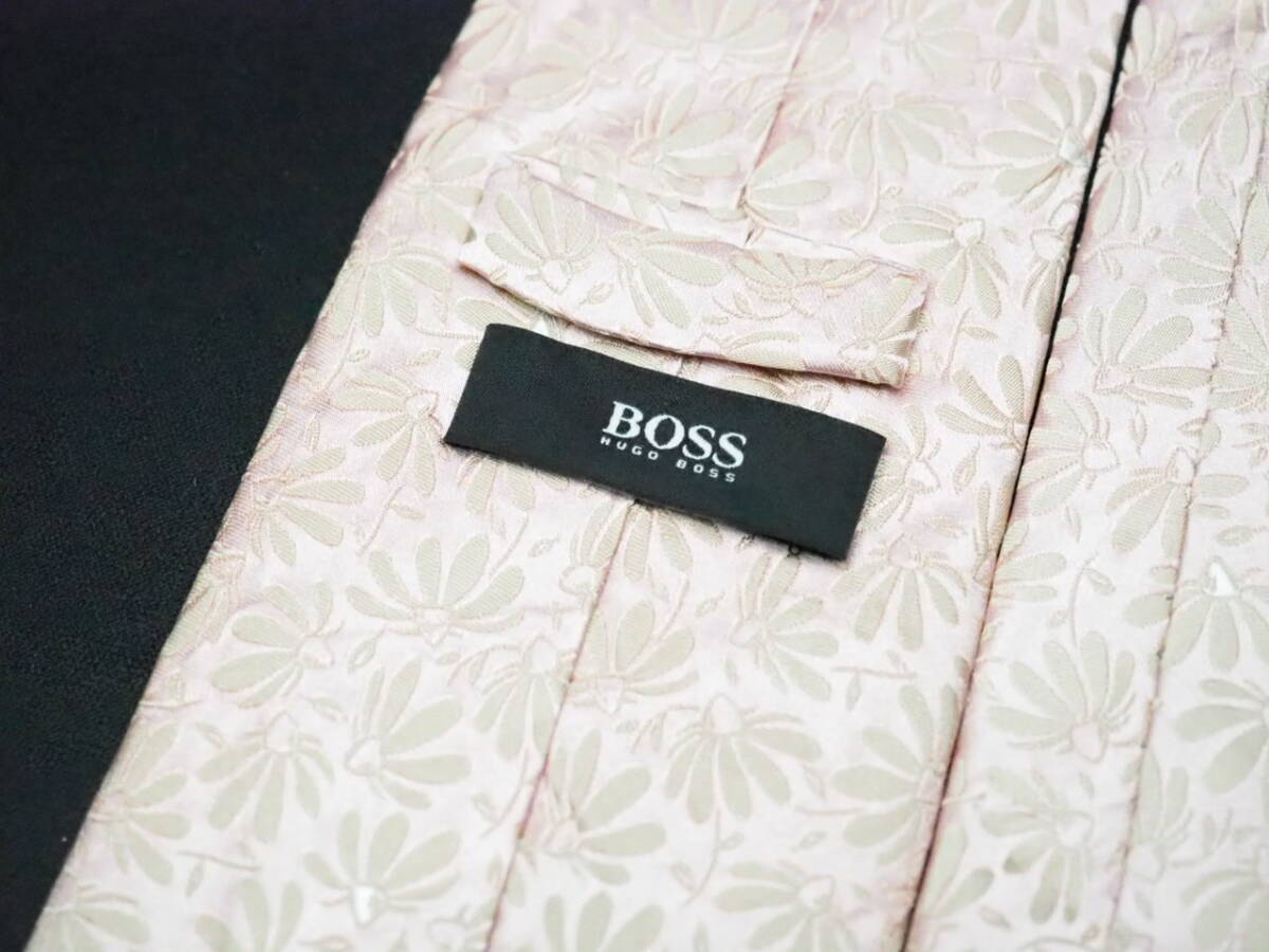 美品【HUGO BOSS ヒューゴ ボス】 E2788 ピンク系 SILK ブランド ネクタイ 古着 良品_画像4