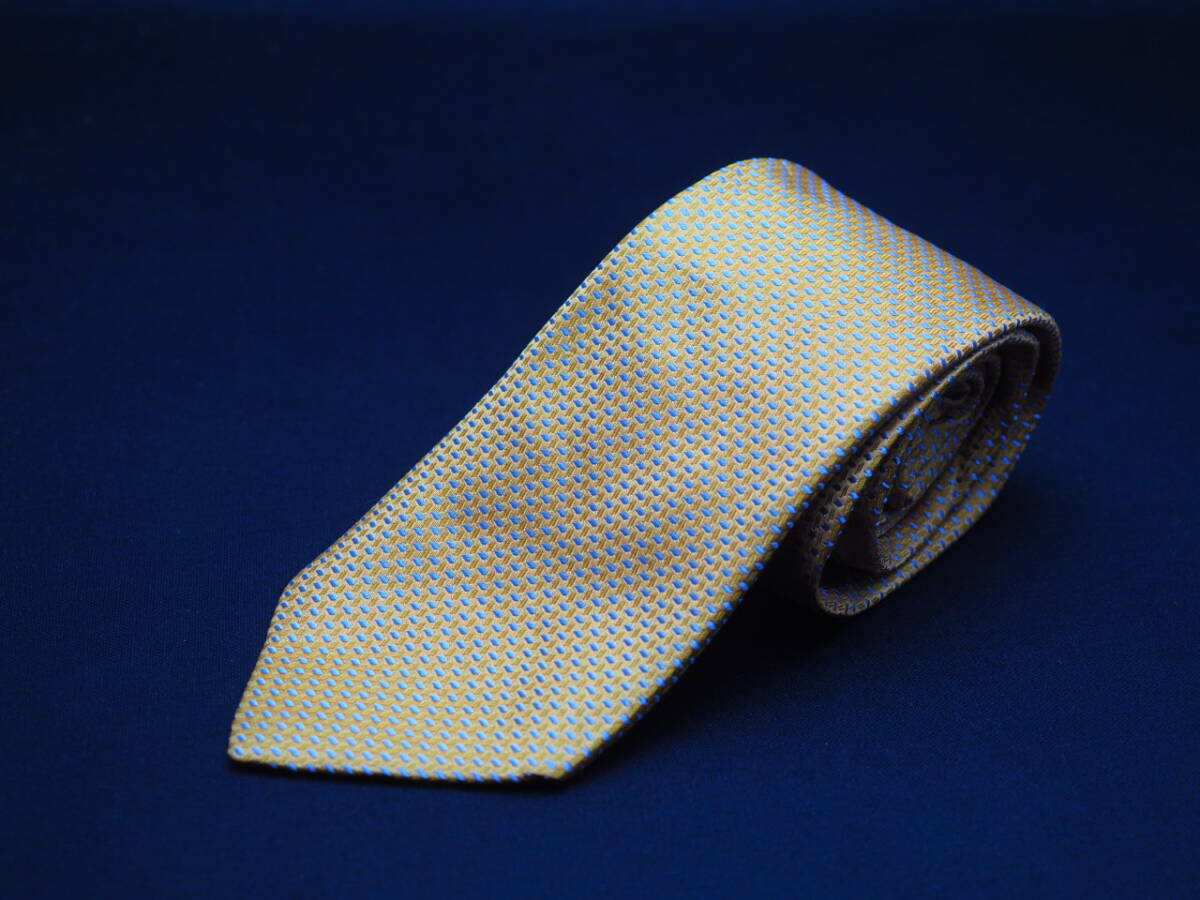 【HUGO BOSS ヒューゴ ボス】 E2887 黄 SILK ブランド ネクタイ 古着 良品_画像2