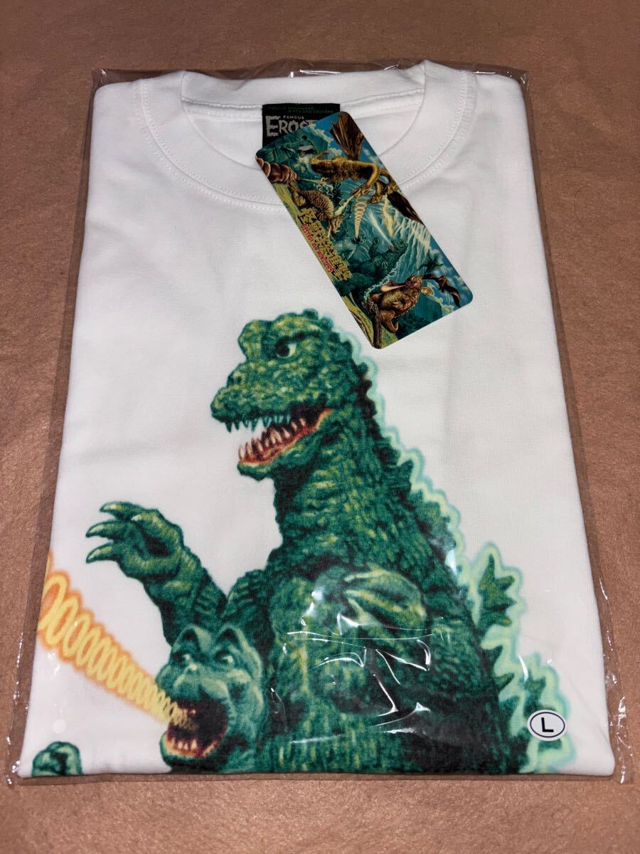 Rockin’Jelly Bean x Godzilla Godzilla & Minilla T-Shirt Lサイズ 白 ゴジラ&ミニラ Tシャツ ロッキンジェリービーン 新品未開封品
