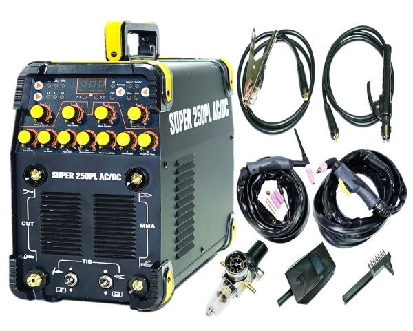 【スーパースペック】交流/直流 インバーター TIG溶接機(jī)+プラズマカッター SUPER250PL AC/DC！パルス溶接 単相100V/200V 鉄 ステン アルミl