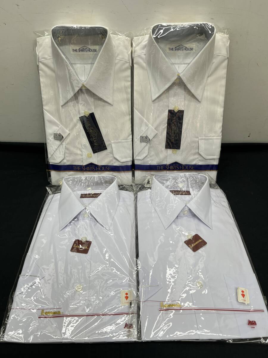 Yシャツ　2　★　保管品　★　半袖　ワイシャツ/パイロットシャツ　　計4枚　えり回り36　　Y形　細身體