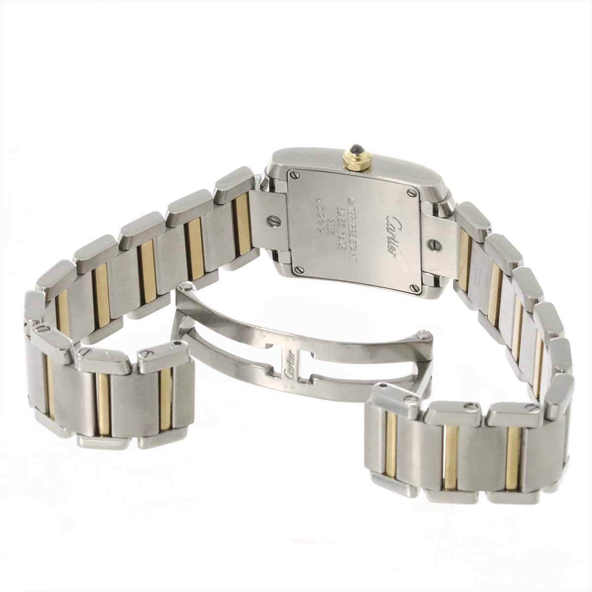 カルティエ Cartier タンクフランセーズSM コンビ W51007Q4 レディース 腕時計 アイボリー YG クォーツ Tank Francaise SM 90278798_画像4