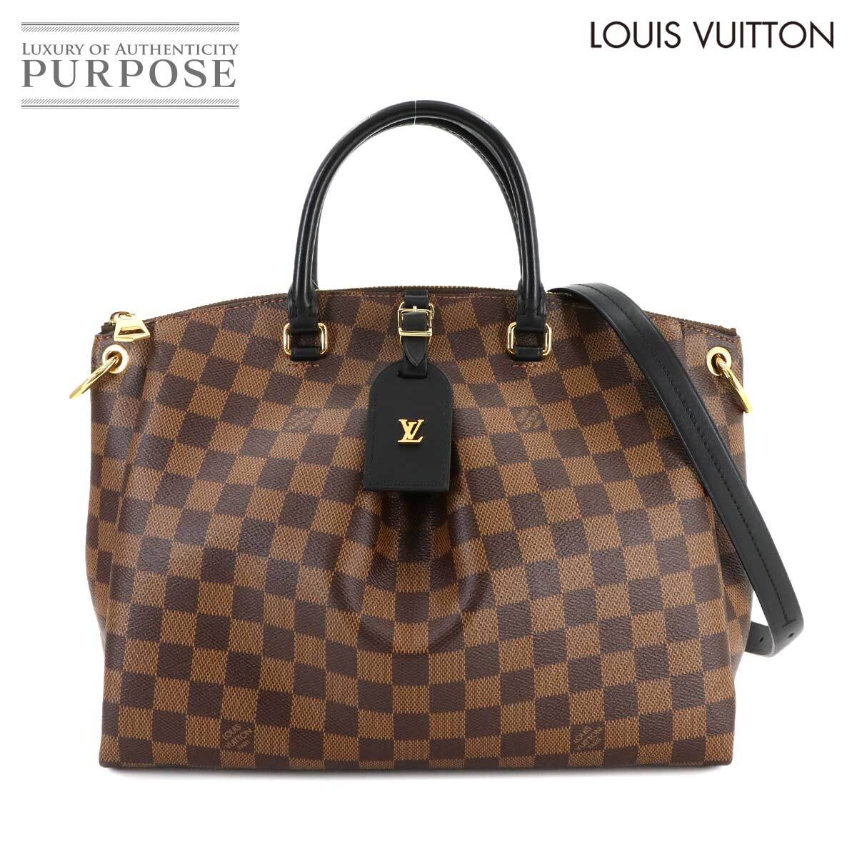  прекрасный товар Louis Vuitton LOUIS VUITTON Damier ote on MM 2way большая сумка сумка на плечо eben черный N45283 RFID 90280796