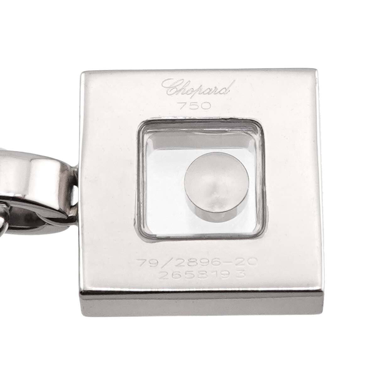 ショパール Chopard ハッピーダイヤ ネックレス 42cm K18 WG ホワイトゴールド 750 スクエア Happy Diamond【証明書付き】 90274652