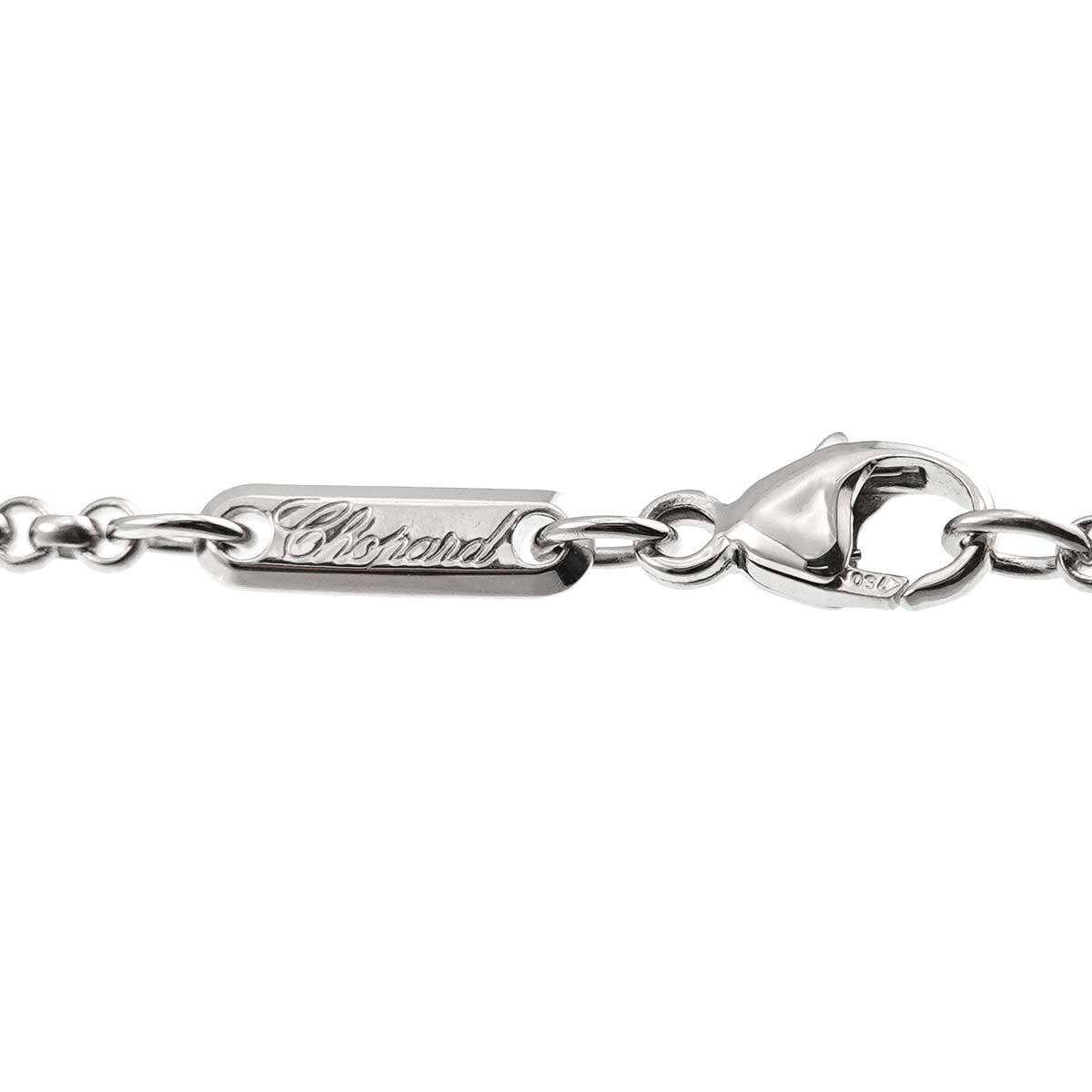 ショパール Chopard ハッピーダイヤ ネックレス 42cm K18 WG ホワイトゴールド 750 スクエア Happy Diamond【証明書付き】 90274652
