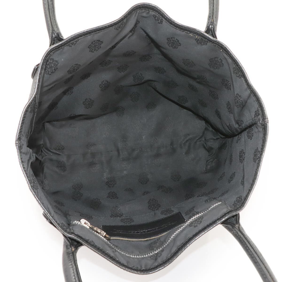 Chrome Hearts CHROME HEARTSsemeta Lee Cross patch FS большая сумка кожа черный серебряный металлические принадлежности 90283243