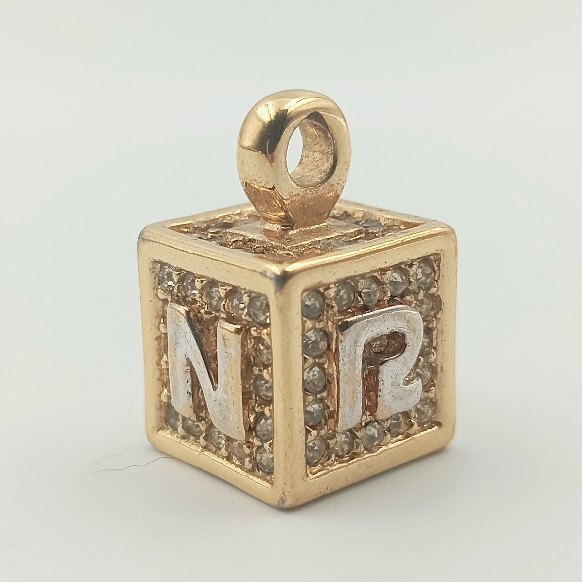 1 иен F219 Nina Ricci Nina Ricci колье ремешок цепь нет Gold цветной камень мелкие вещи 