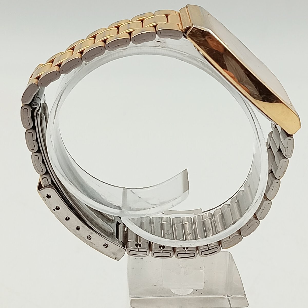 1 иен W178 мужские наручные часы кварц Seiko SEIKO 6030-5220 обратная сторона сторона знак иметь Gold цвет античный 