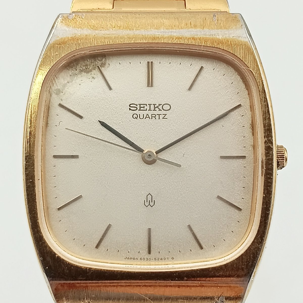 1 иен W178 мужские наручные часы кварц Seiko SEIKO 6030-5220 обратная сторона сторона знак иметь Gold цвет античный 