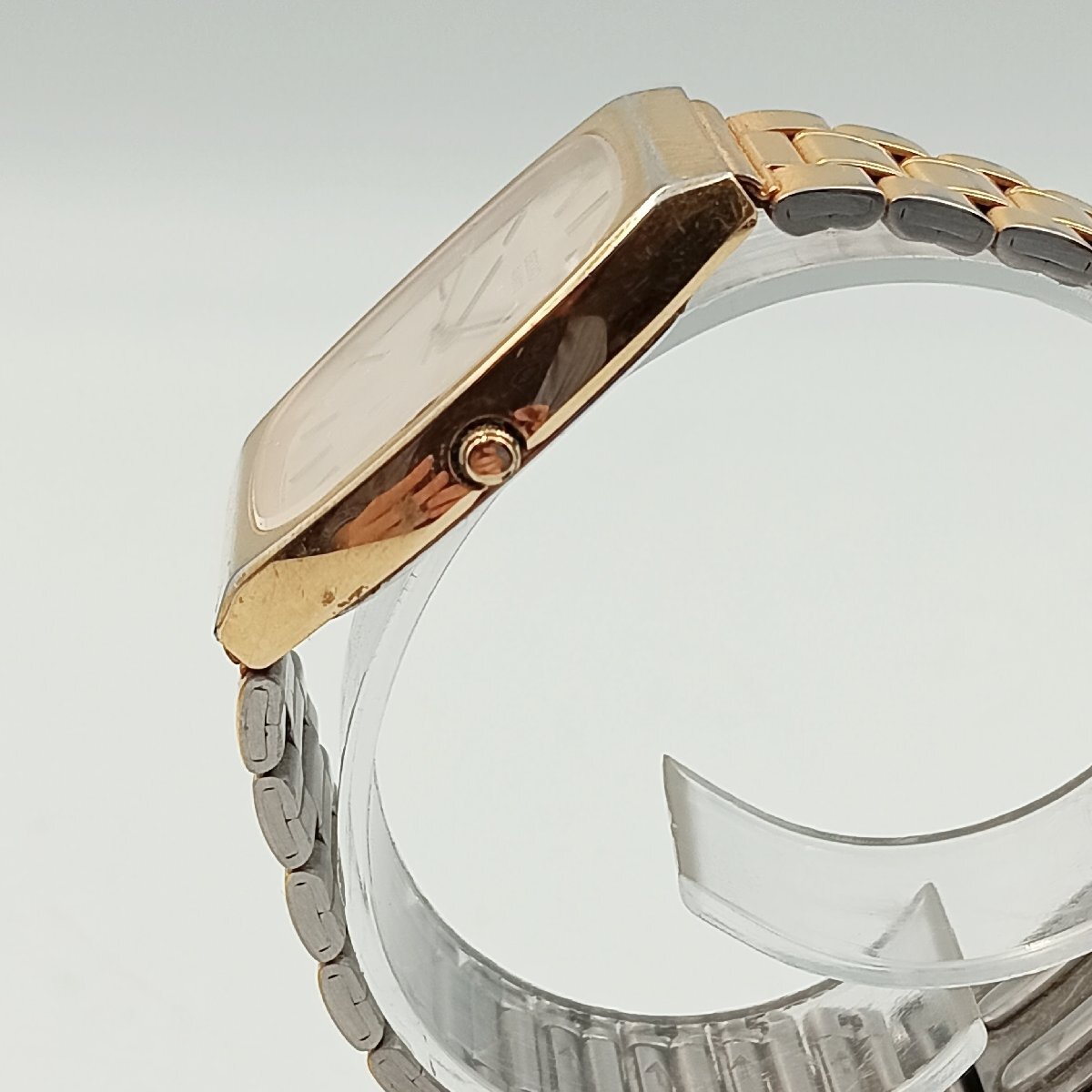 1 иен W178 мужские наручные часы кварц Seiko SEIKO 6030-5220 обратная сторона сторона знак иметь Gold цвет античный 