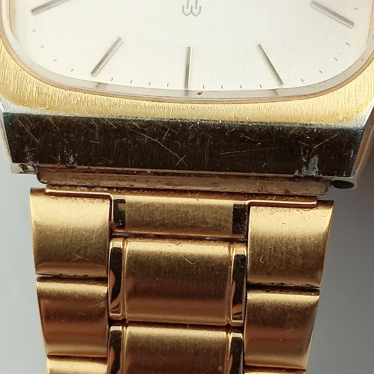 1 иен W178 мужские наручные часы кварц Seiko SEIKO 6030-5220 обратная сторона сторона знак иметь Gold цвет античный 