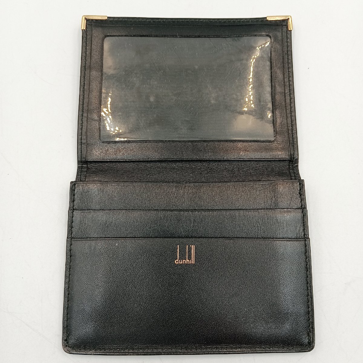 1円　Z578　ダンヒル　dunhill　カード入れ　パスケース　財(cái)布　メンズ　ファッション小物　レザー　ブラック