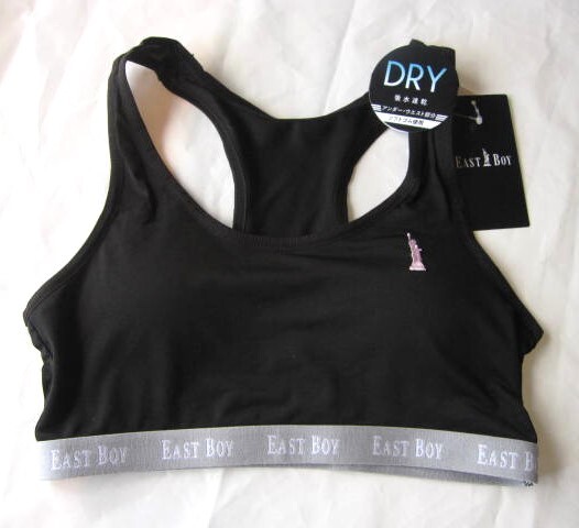 *送料無料*新品*150*EAST BOY*ブラジャー+ショーツ*ブラック*DRY 吸水速乾 ソフトゴム使用*刺繍*スポブラ*イーストボーイ*_画像2