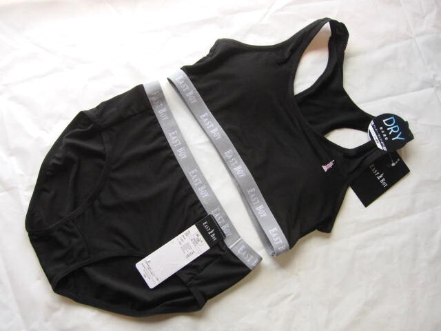 *送料無料*新品*150*EAST BOY*ブラジャー+ショーツ*ブラック*DRY 吸水速乾 ソフトゴム使用*刺繍*スポブラ*イーストボーイ*_画像1