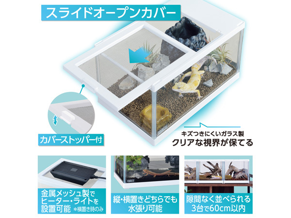 EXO TERRArep терьер twin вид 300 белый примерно ширина 31× глубина 19.5× высота 18.5cm маленький размер рептилии земноводные 2WAY стеклянный клетка GEX бесплатная доставка 