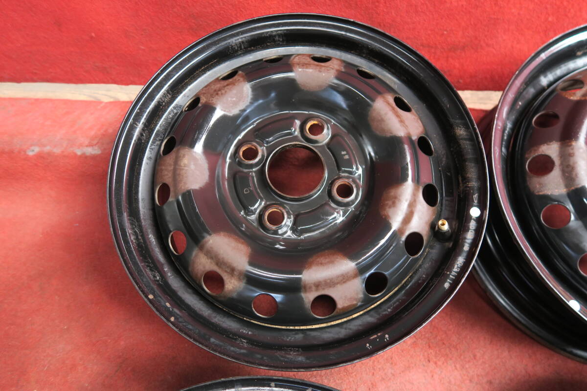 【H877】スチール ホイール 4本★ ダイハツ 純正 13×4.00B 4穴 100 ET+40 ハブ徑 54 タント ミラ ムーヴ L150S スズキ アゲトラ アゲバン