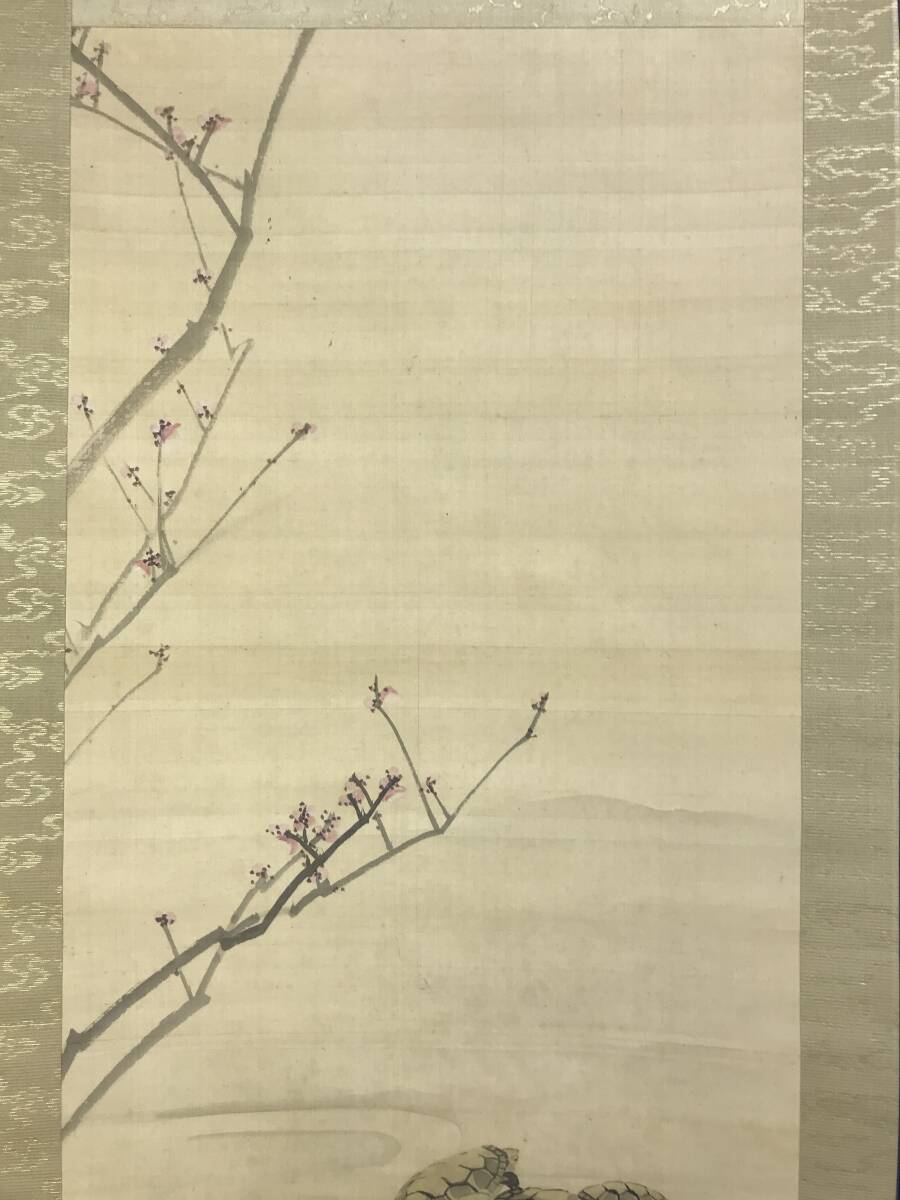 模写/松村景文/鶴亀図/対幅/掛軸☆宝船☆AJ-238(花鳥、鳥獣