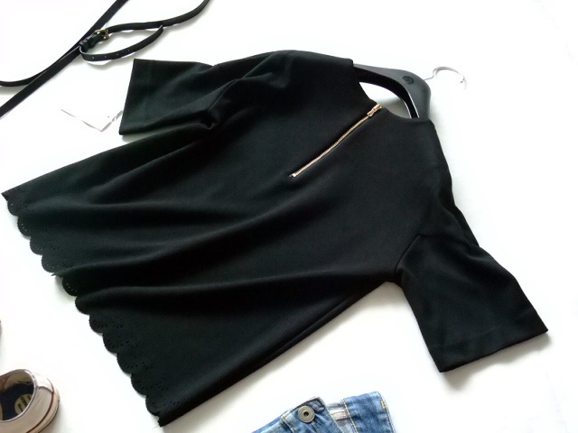 訳あり新品★MARGAUX VINTAGEマルゴーヴィンテージ★人気トレンド上質(zhì)感★裾カッティング綺麗目カットソーM～L黒ブラックストレッチ