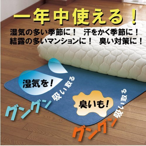 即決価格★ リビング 濕気 ダブル カビ 調(diào)濕 207378811 吸収 ブルー からっと寢 ダブル 130×180ｃｍ 除濕シ