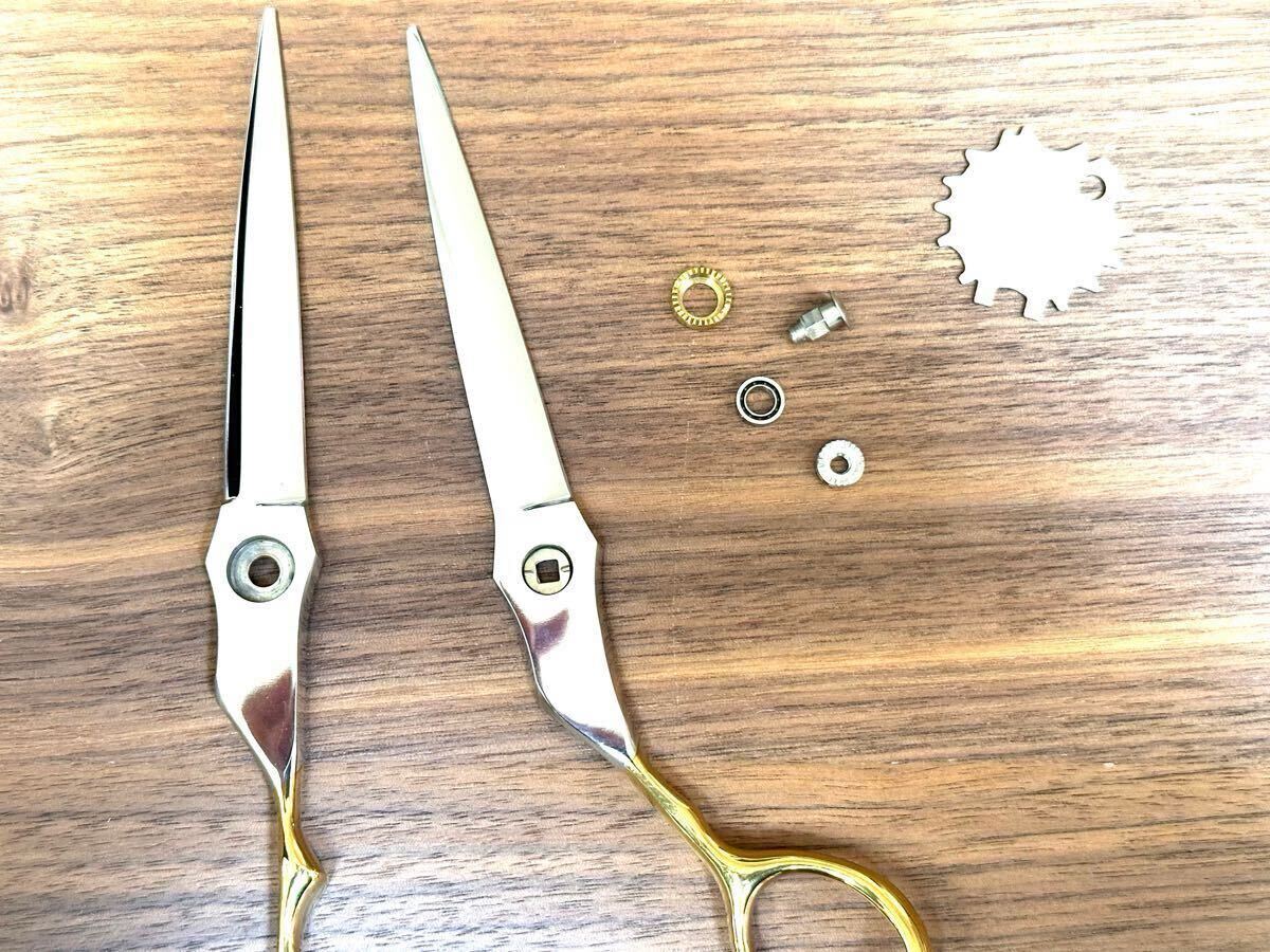 ゴールドハンドル 6.5インチ カットシザー 理容 美容 鋏 シザー はさみ 美容師 理容師 ハサミ 右利き プロ用 散髪 ヘアサロン ロングシザー_画像9