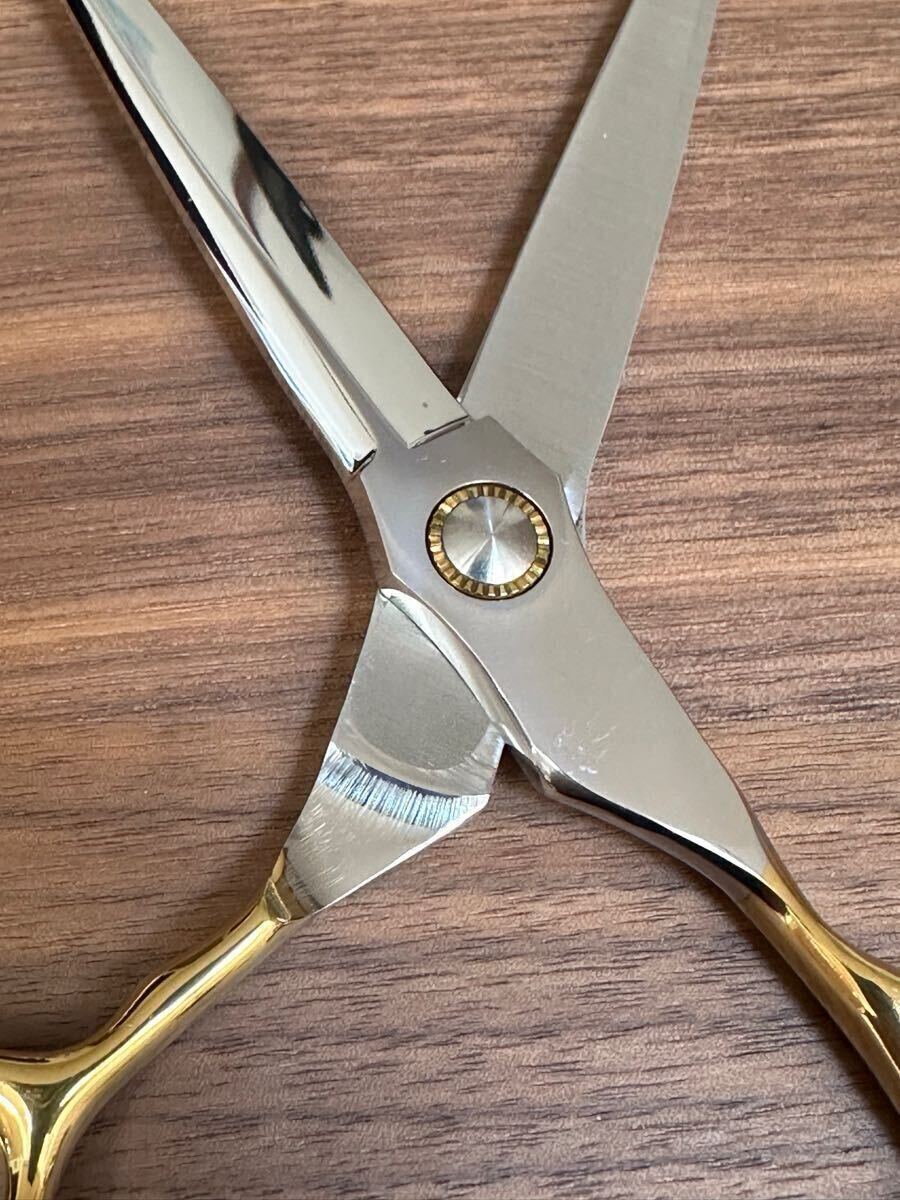 ゴールドハンドル 6.5インチ カットシザー 理容 美容 鋏 シザー はさみ 美容師 理容師 ハサミ 右利き プロ用 散髪 ヘアサロン ロングシザー_画像3