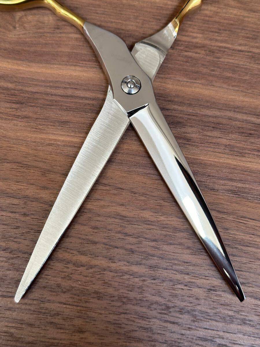 ゴールドハンドル 6.5インチ カットシザー 理容 美容 鋏 シザー はさみ 美容師 理容師 ハサミ 右利き プロ用 散髪 ヘアサロン ロングシザー_画像6