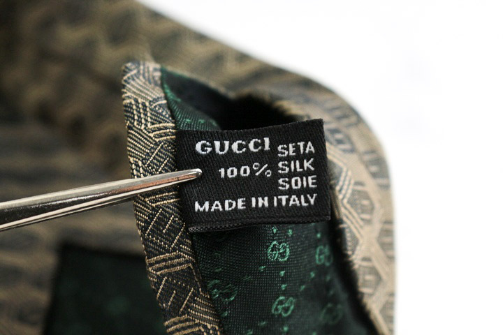 グッチ ブランド ネクタイ シルク G柄 総柄 GG柄 格子柄 クレスト紋章 高級 PO メンズ カーキ GUCCI