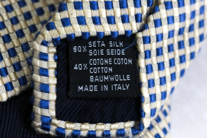 ヒューゴボス ブランド ネクタイ シルク 格子柄 コットン PO メンズ ブルー HUGO BOSS_画像5