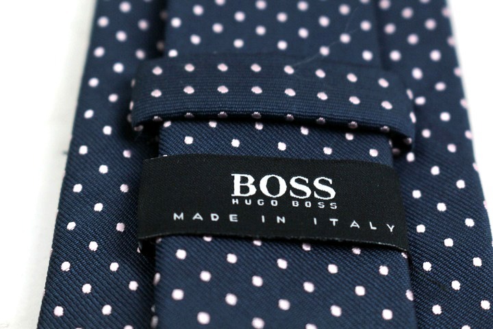 ヒューゴボス ブランド ネクタイ ドット シルク イタリア製 PO メンズ ネイビー HUGO BOSS_画像4