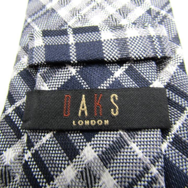ダックス ブランド ネクタイ シルク チェック柄 格子柄 PO メンズ ネイビー DAKS