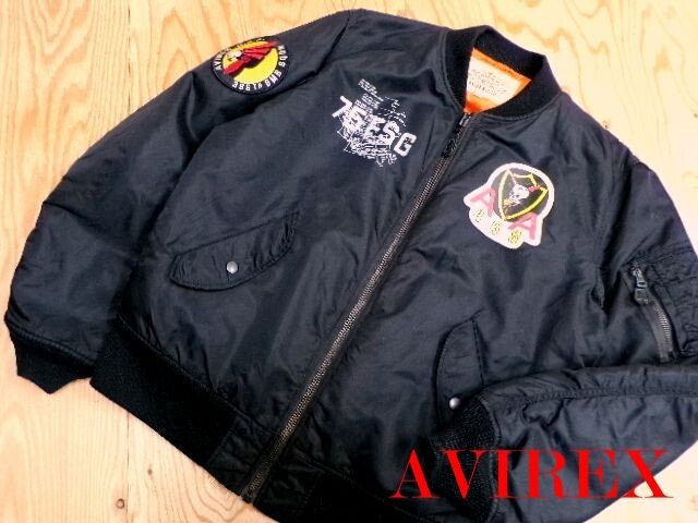 ★アヴィレックス AVIREX★メンズ 75thFSG スカルウィング MA-1 フライトジャケット★R70608026A