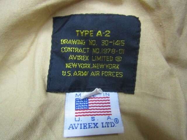 ★アヴィレックス AVIREX★馬革ホースハイド A-2 レザーフライトジャケット ベージュ★R70622014C