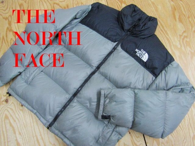 ★ノースフェイス NORTHFACE★ヌプシダウンジャケット グレー×ブラック メンズ Lサイズ 700FP★R70622017B