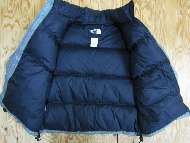 ★ノースフェイス NORTHFACE★ヌプシダウンジャケット グレー×ブラック メンズ Lサイズ 700FP★R70622017B