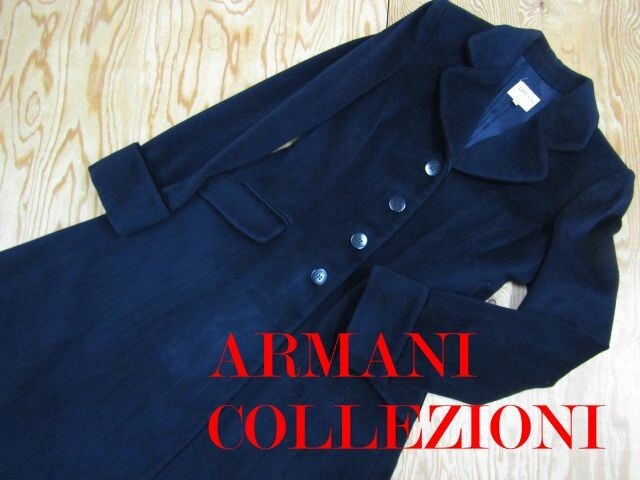 ★アルマーニ ARMANI COLLEZIONI★レディース ウールチェスターコート ネイビー★R70622006B