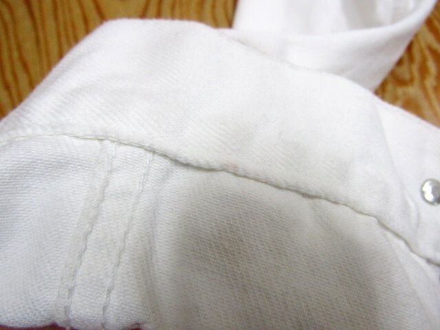 ★ハンティングワールド HUNTING WORLD★レディース ホワイトデニムジャケット ボーダー×ロ??繍★R70629071A