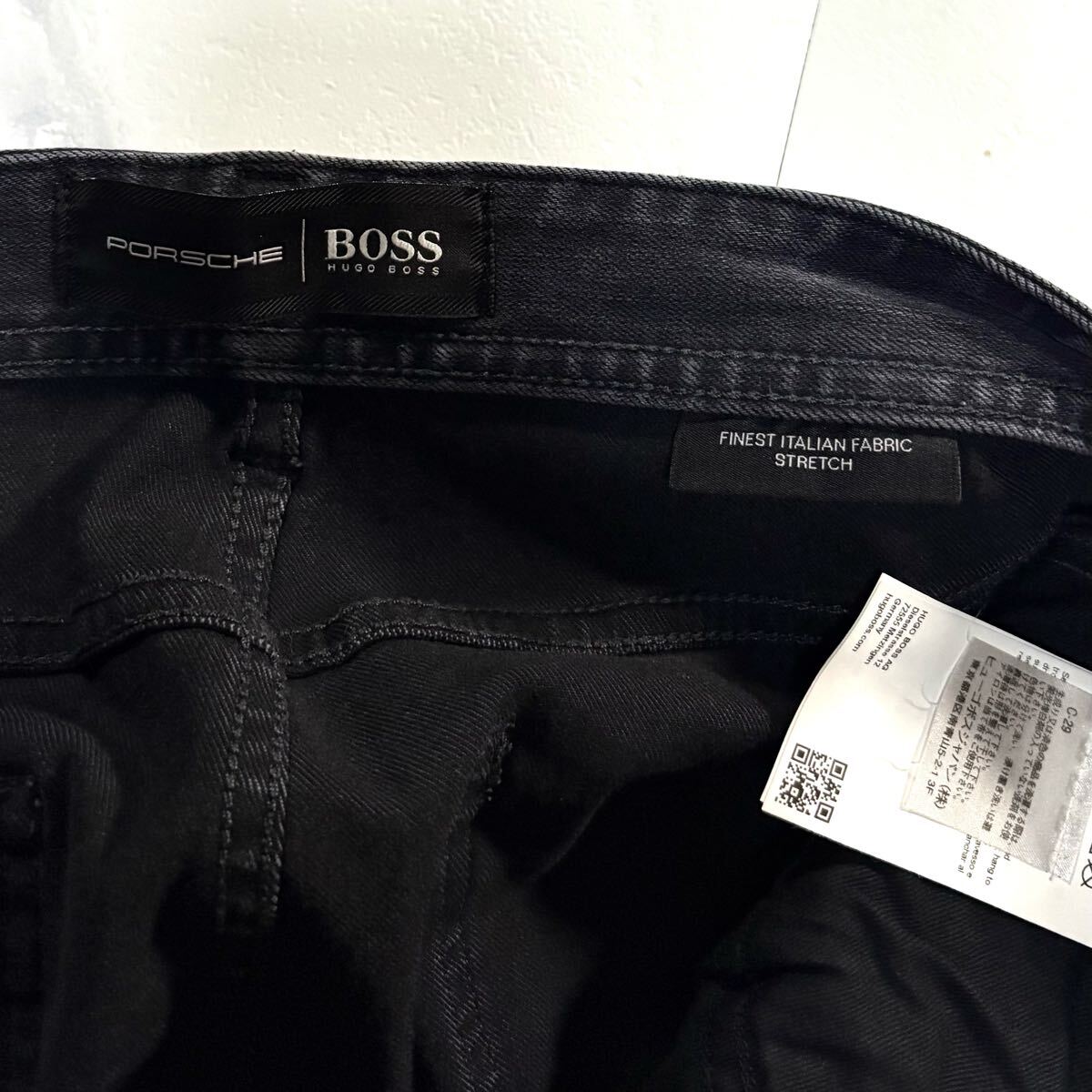 極美品/Lサイズ●ヒューゴボス ポルシェ コラボ別注 デニム ジーンズ Gパン パンツ HUGO BOSS PORSCHE ストレッチ ラバータグ イタリア生地