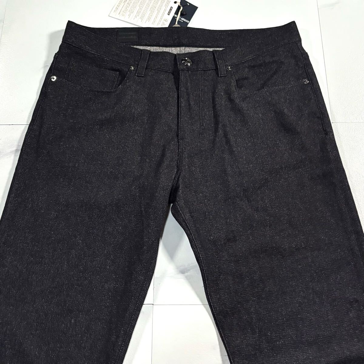 新品タグ付き/XLサイズ●最高級 ジョルジオ アルマーニ デニム ジーンズ Gパン パンツ GIORGIO ARMANI MILANO ストレッチ GAロゴ金具 33