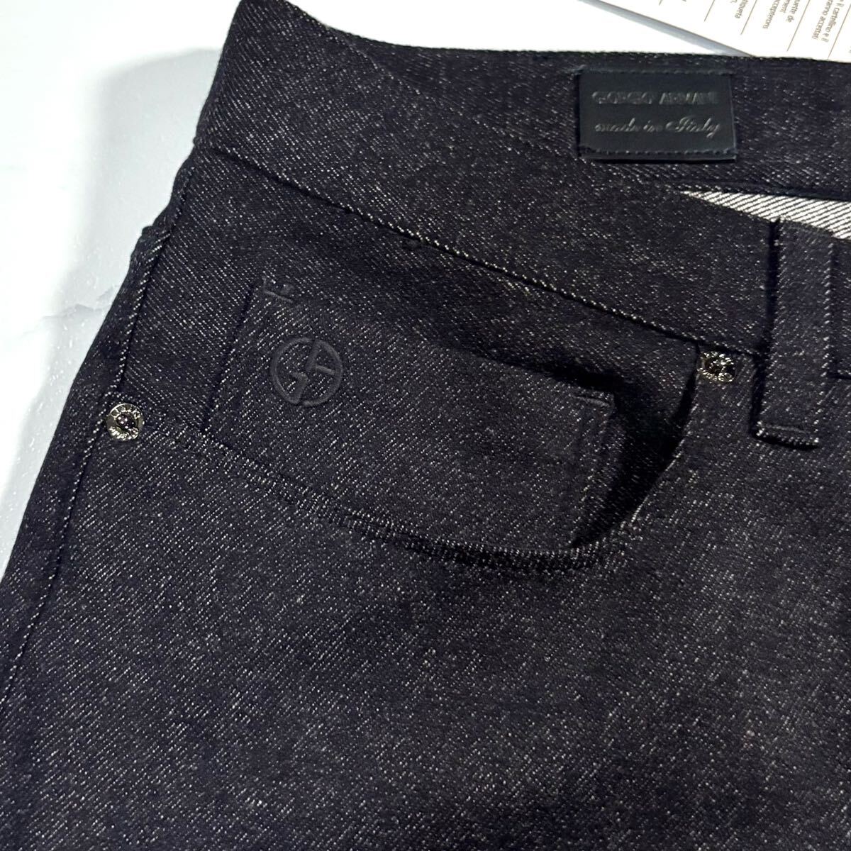 新品タグ付き/XLサイズ●最高級 ジョルジオ アルマーニ デニム ジーンズ Gパン パンツ GIORGIO ARMANI MILANO ストレッチ GAロゴ金具 33