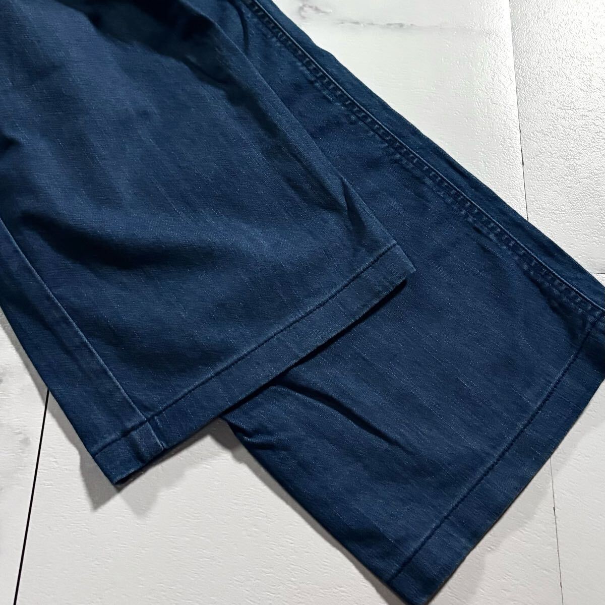 極美品/XLサイズ●SINA COVA シナコバ デニム ジーンズ ジーパン パンツ ストレッチ インディゴ マリンロゴ刺繍 背面ロゴ刺繍 洗濯可 88