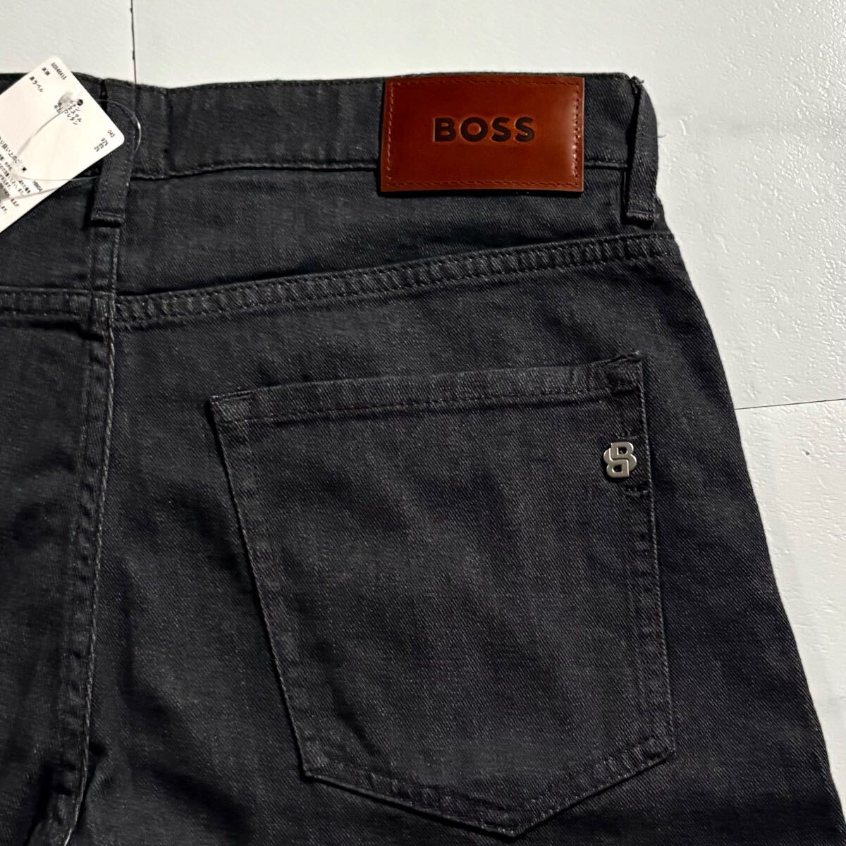 新品タグ付き/Lサイズ●ヒューゴボス デニム ジーンズ Gパン パンツ HUGO BOSS ストレッチ ロゴ金具 レザーパッチ 橫ロゴタグ 大谷翔平 33