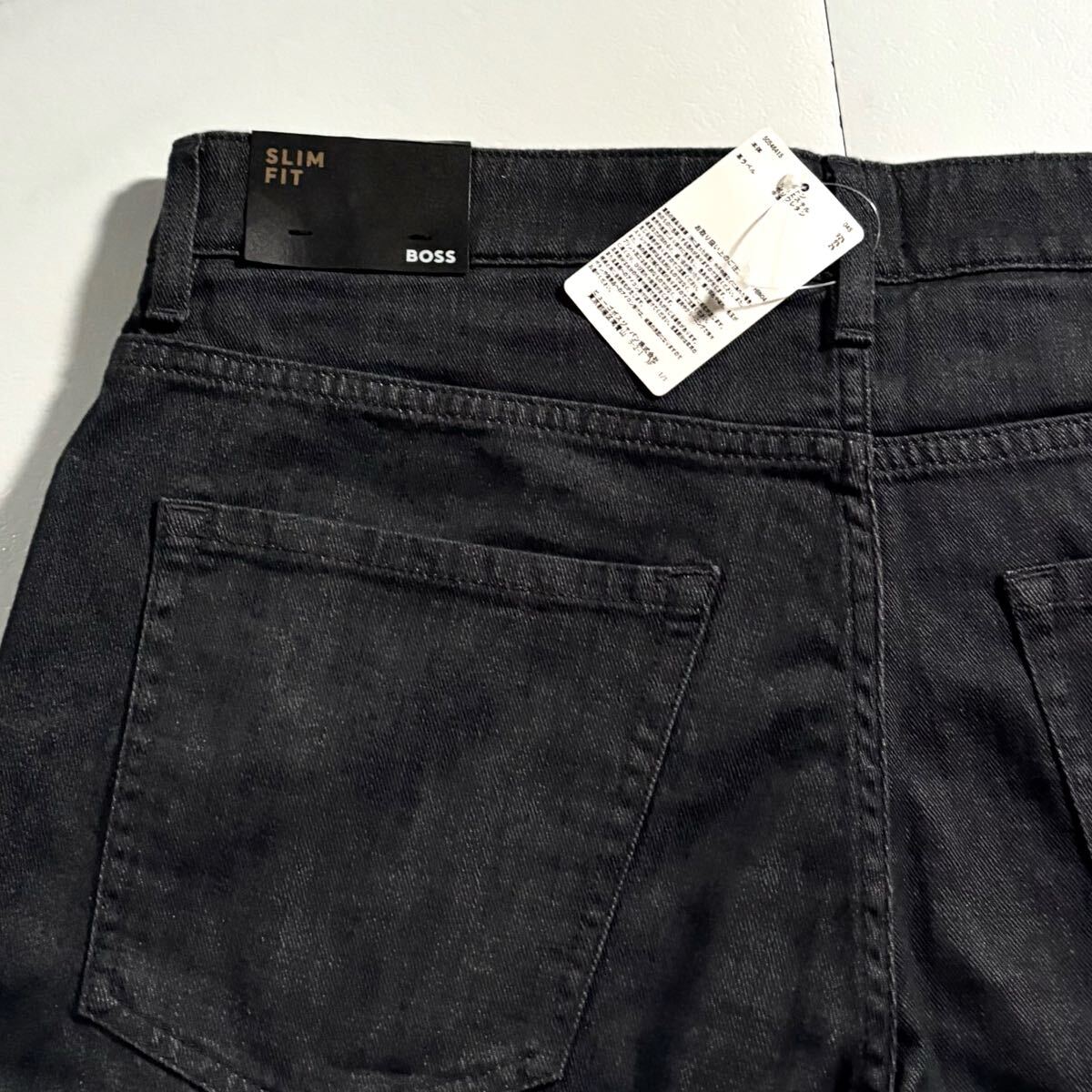新品タグ付き/Lサイズ●ヒューゴボス デニム ジーンズ Gパン パンツ HUGO BOSS ストレッチ ロゴ金具 レザーパッチ 橫ロゴタグ 大谷翔平 33