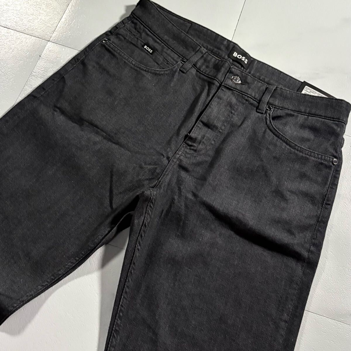 新品タグ付き/Lサイズ●ヒューゴボス デニム ジーンズ Gパン パンツ HUGO BOSS ストレッチ ロゴ金具 レザーパッチ 橫ロゴタグ 大谷翔平 33