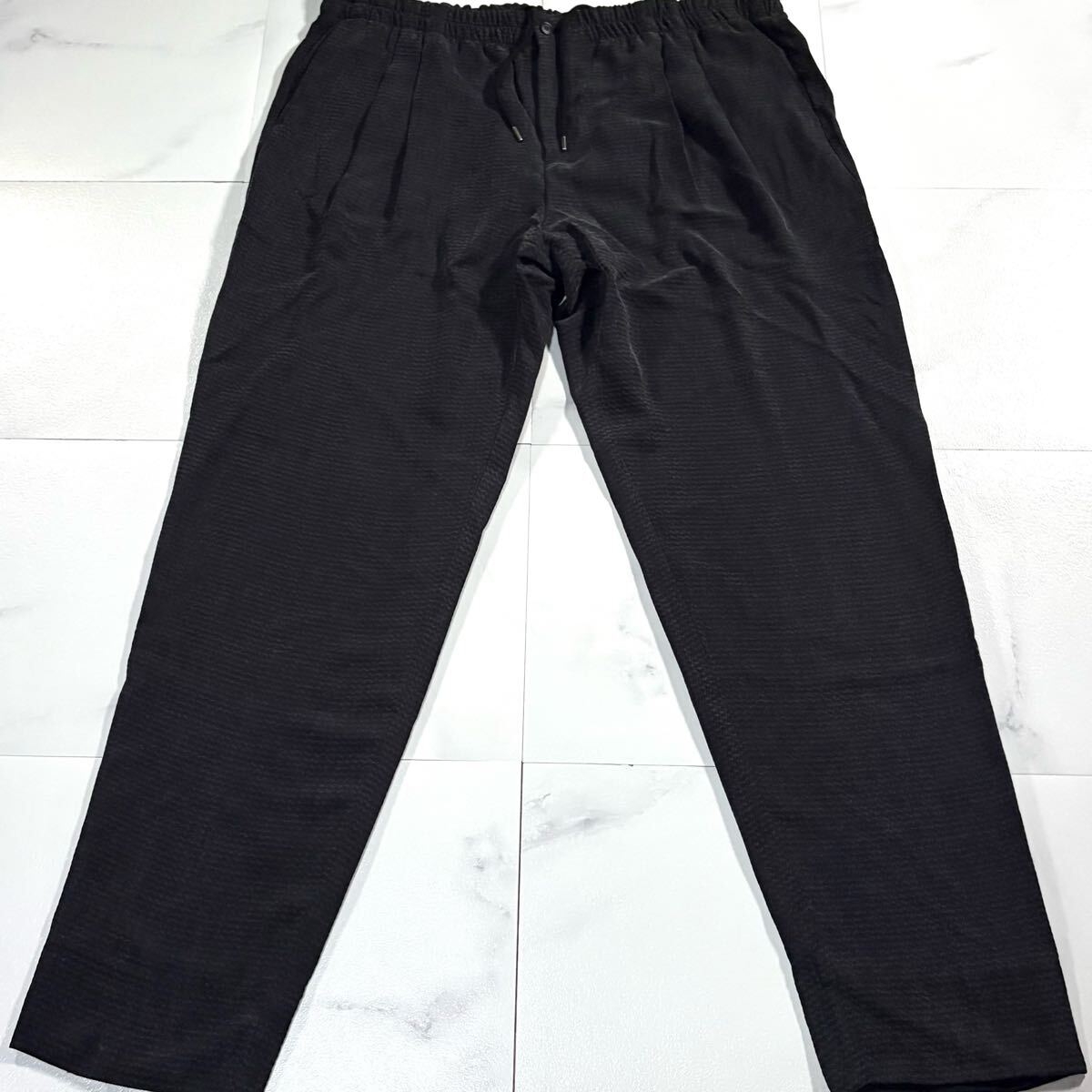 極美品/4Lサイズ●最高級(jí) ジョルジオ アルマーニ ジョガーパンツ サマー 夏 スラックス GIORGIO ARMANI 黒タグ 総柄 幾何學(xué)模様 3XL 58