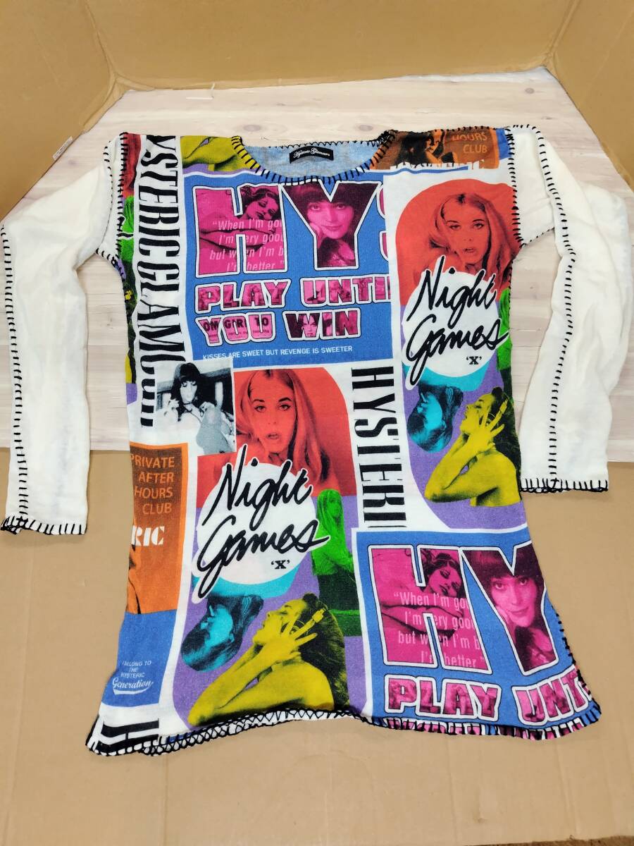 洋服 長(zhǎng)袖 ヒステリックグラマー HYSTERIC GLAMOUR ヒステリックガール　サマーニット 女性用 レディース フリーサイズ　01203NS02 薄著