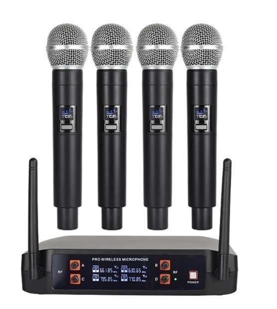  беспроводной микрофон система Professional UHF 4CH караоке конференц-зал party Mike Studio 4шт.@. микрофон имеется. 