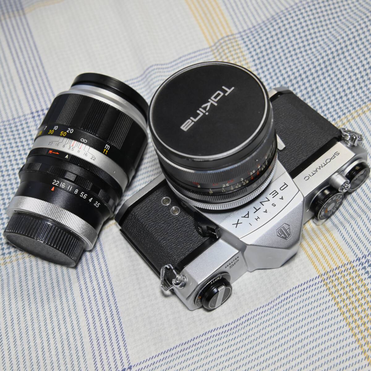 ASAHI PENTAX Pentax SPOTMATIC SP + Tokina 28mm F2.8,135mm F3.5. линзы 2 шт. комплект текущее состояние доставка 